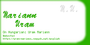 mariann uram business card